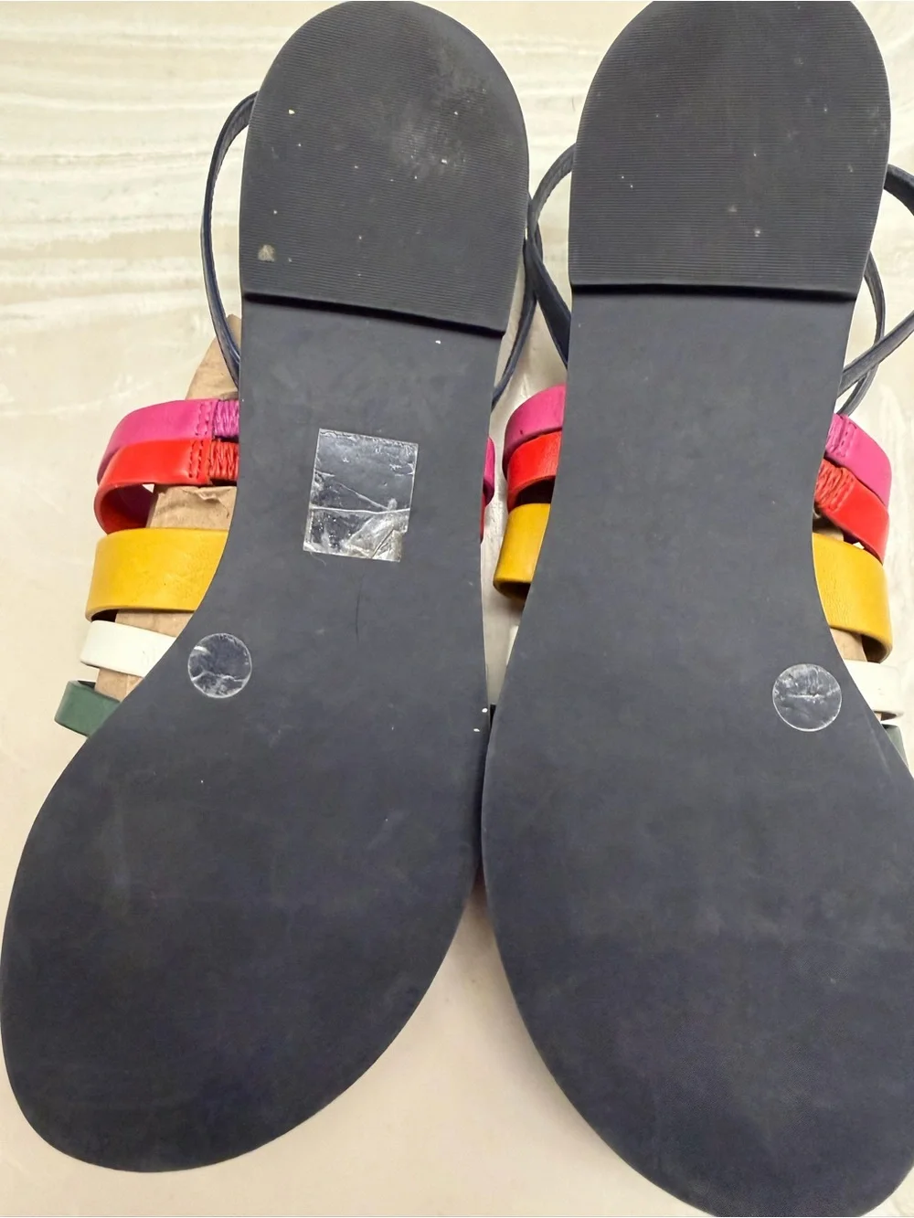 Tory Burch Multicolor rainbow Strappy Flat Sandals